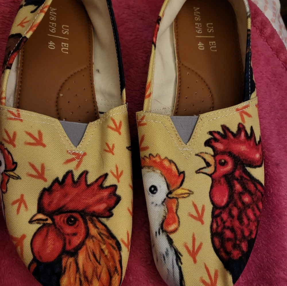 Cute CHICKEN LADY canvas shoes